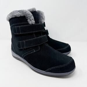 NWOB Orthofeet Black Suede Snow Boots Comfort Shoes Arch Support Women's Sz 9.5